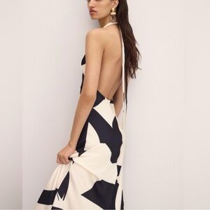 Bardot Black and White Abstract Halter/XL, US 10
